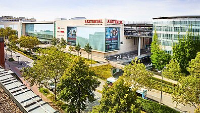 View from above of the Alstertal-Einkaufszentrum mall in Hamburg.
