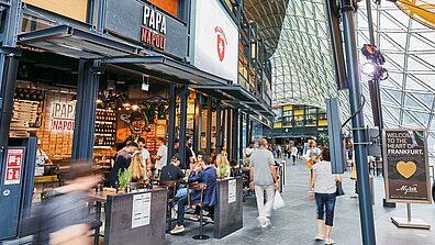 The catering area in the MyZeil shopping center in Frankfurt