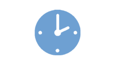 Das hellblau eingefärbte Icon stellt eine Uhr dar.