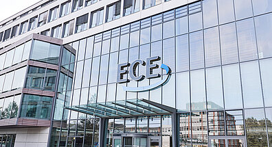 Facade of an ECE building with large windows
