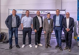 Auf dem Bild ist eine Gruppe mit 6 Projektverantwortlichen zu sehen.