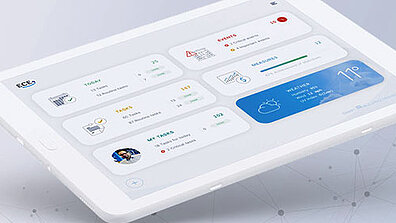 White tool with ECE logo on the top left of the screen and other tools